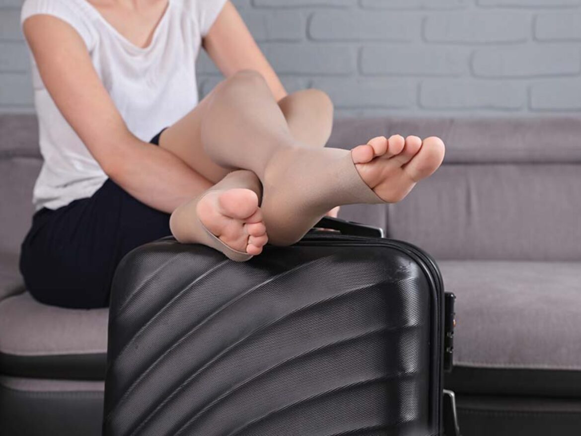 meia de compressão suave, meia preventiva, meia para viagens longas